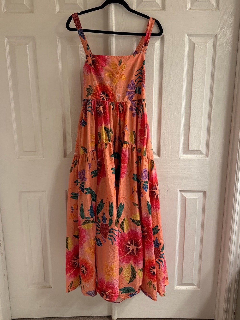 Farm Rio Tiered Pink Floral Dress M
